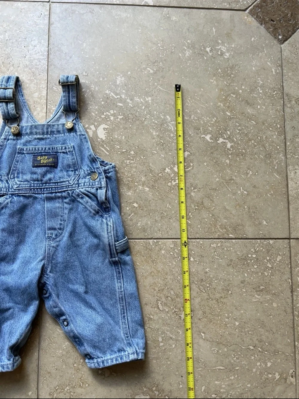 VTG OshKosh Bgosh Vestback Overalls Light Wash 18M